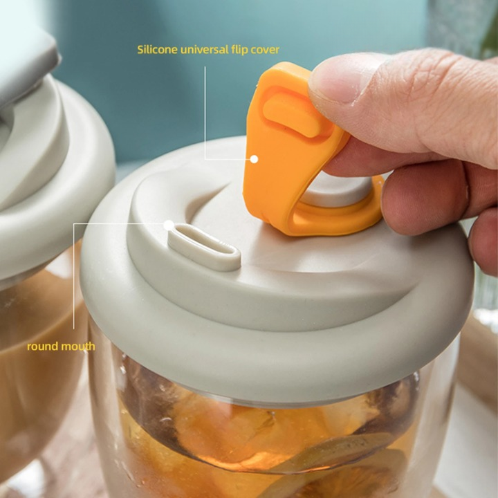 Double Wall Glass Mug with Lid
