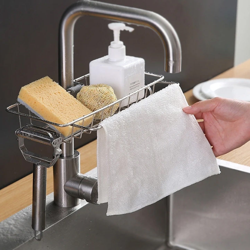 Stainless Steel Sink Faucet Storage Rack