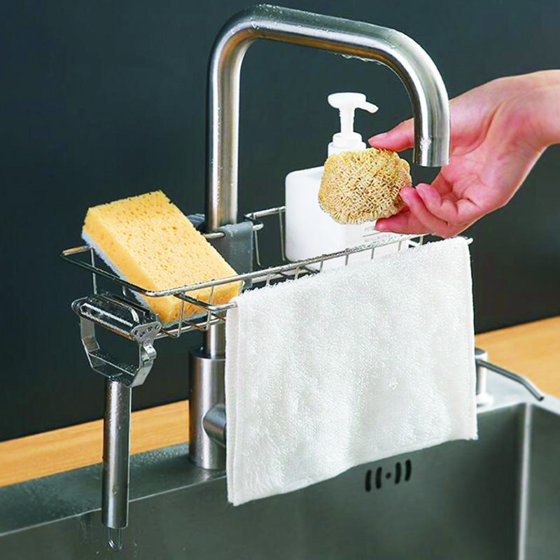 Stainless Steel Sink Faucet Storage Rack