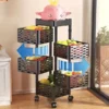 5 Layers Rotatable Trolley With Wheels - Image 2