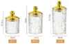 Set Of 3 Transparent Sealed Jar With Golden Lid - Image 2
