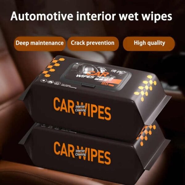 Car interior cleaning and polishing wipes