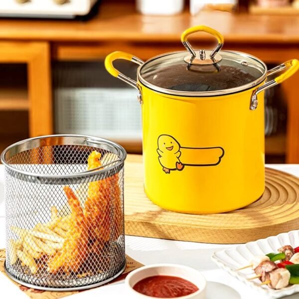 2L Deep Fryer Pot With Lid & Basket ideal