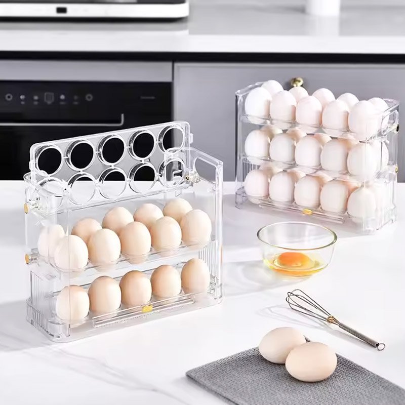 1732101053_Egg_Storage_Rack_1.jpg 30 Grid Acrylic Egg Storage Organizer - Image 1