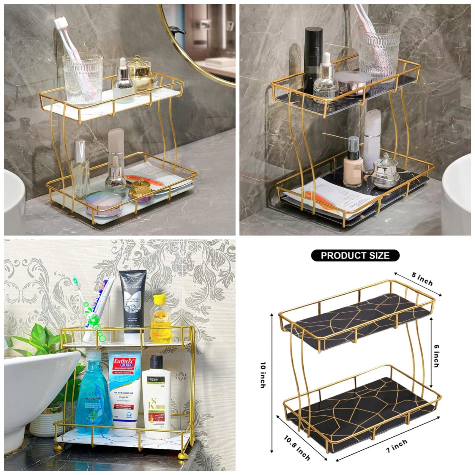 2-Tier-Rectangular-Golden-Vanity-Stand-@2000-Box-Packing-Same-as-Picture.jpg 2-Tier Rectangular Golden Vanity Stand (Box Packing) Same as Picture - Image 1