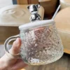 Glass Coffee Mug With Bear Lid And Spoon - Image 3