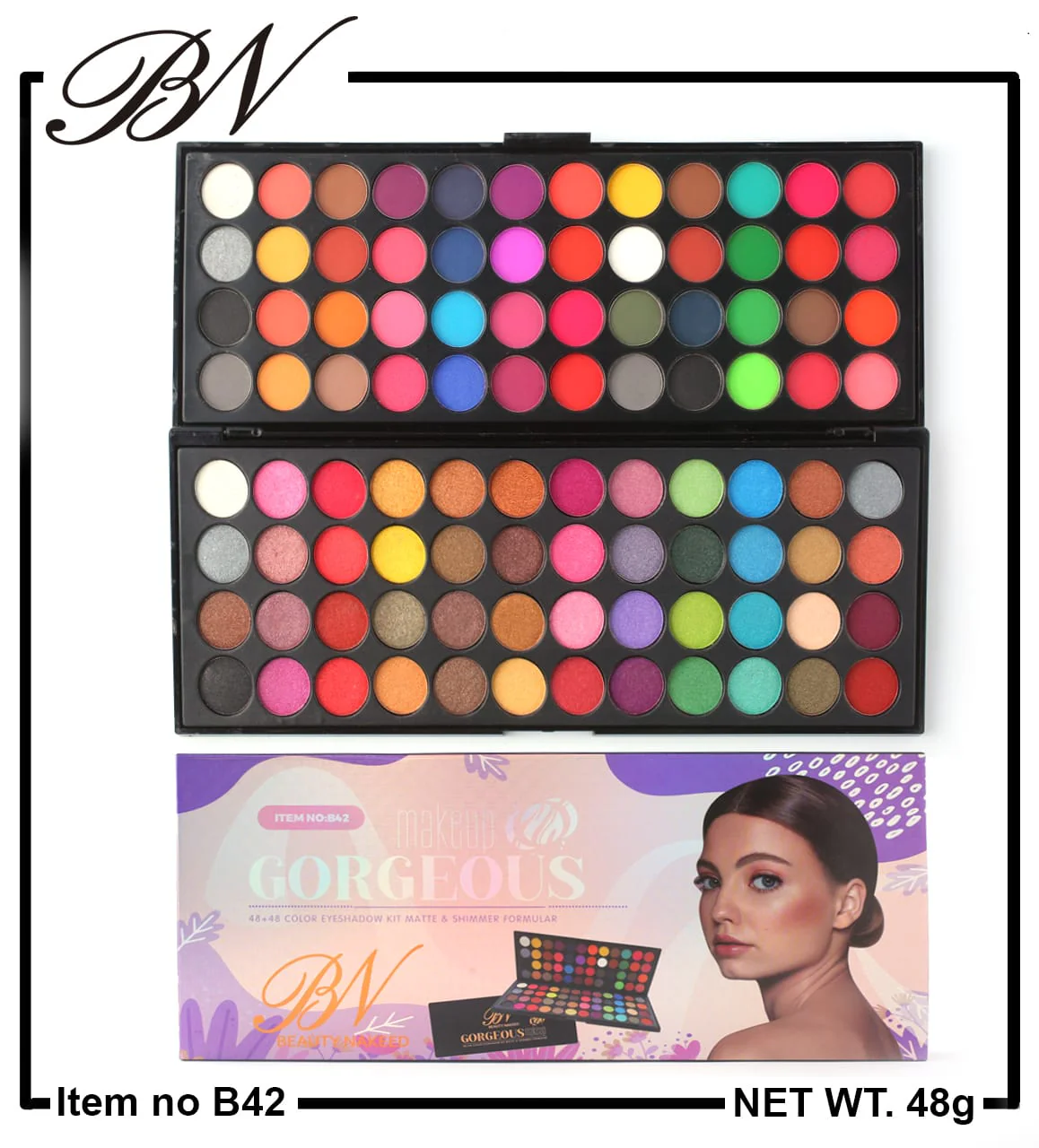 2d0e4b03-82f2-47f0-8f76-e7388ea02bec-1.webp Beauty Naked Makeup Palette 48 x48 Color Eyeshadow Kit Matte And Shimmer Formula - Image 1