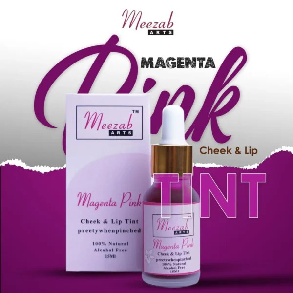 Lip Tint & Cheek Tint 15 ml By Meezab Arts  magenta pink