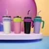 Tumbler with Lid and Straw Handle, 27 oz Stainless Steel - Image 3