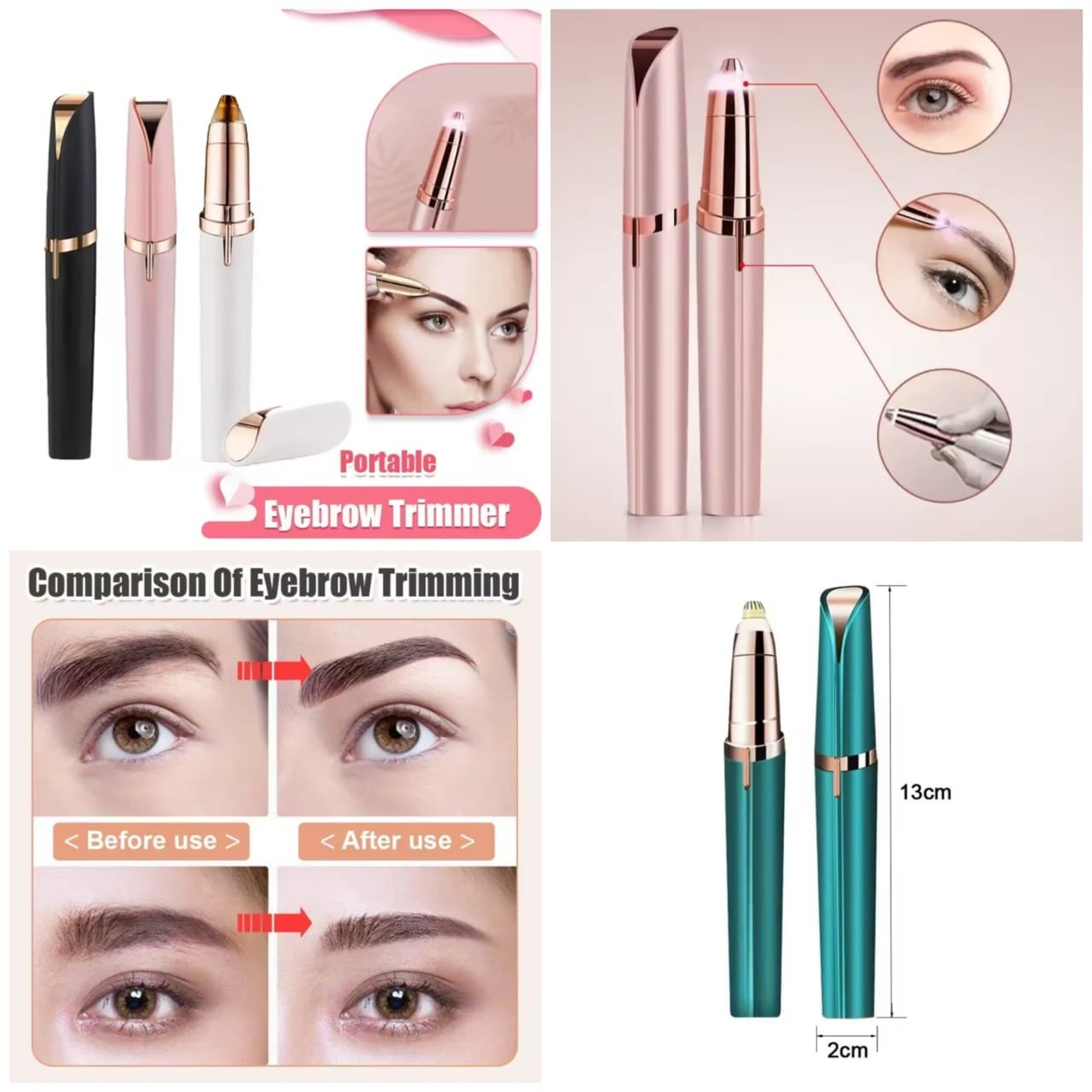 35254b5a-17f8-4127-b37a-eb1dcd366c70.jpg Rechargeable Eyebrow Trimmer (Box Packing) Random Colours - Image 1