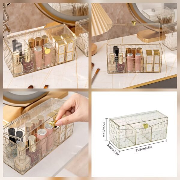 Dustproof 3 Partition Cotton Bud & Lipstick Organizer @800/-(Premium Quality)