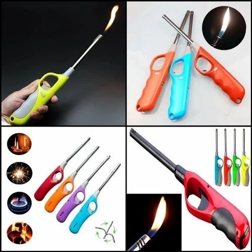 Steel Plastic Kitchen Gas Lighter Flame  Secured (Gas Stove Lighter)   💫🌟✨☑️  (With Out Refill)