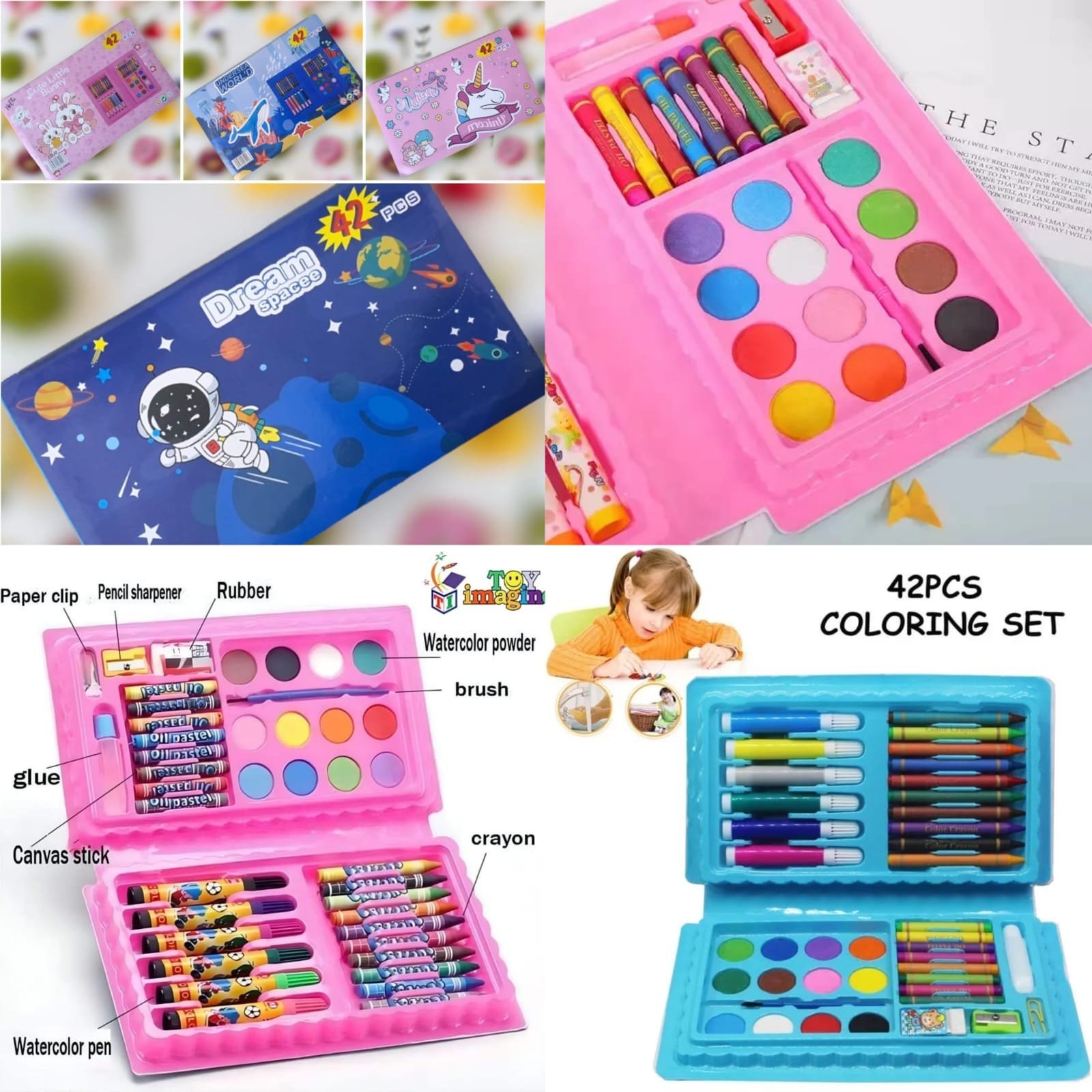 5ad388ff-d515-40a6-9f60-0e5918b406ca.jpeg 42pcs Artists Drawing Sets Drawing Kits Supplies for Kids Girls, Drawing Painting Set - Image 1