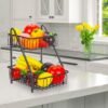 Multipurpose 2 Tier Counter Top Fruit Basket for Kitchen & Dining Table