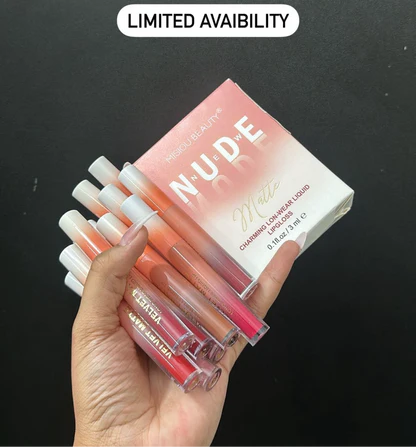 Misiou Beauty New Nude Matte Charming Long-Wear Liquid Lipgloss Pack of 12