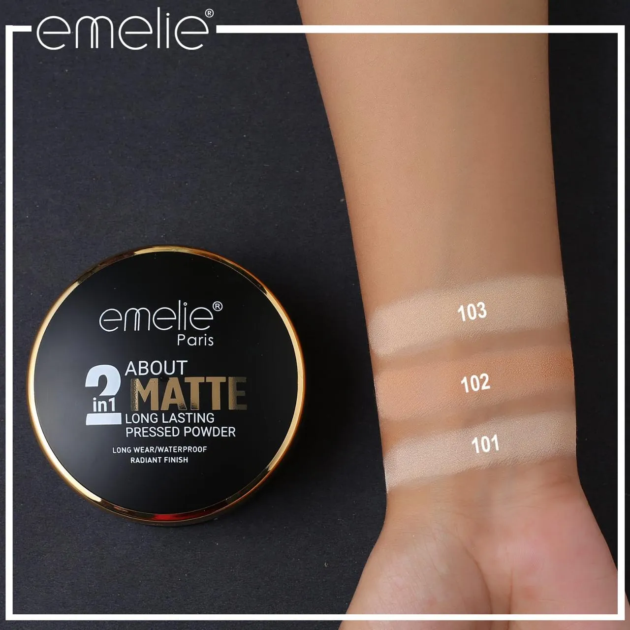 Emelie-About-2-in-1-MATTE-Long-Lasting-Pressed-Powder-700.webp Emelie About 2 in 1 MATTE Long Lasting Pressed Powder - Image 1