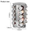 Rotating stainless steel Spice organizer 16 jars - Image 6