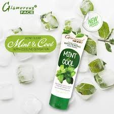 Glamorous Face Acne Clear Whitening Mint & Cool Face Wash 100gm