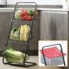 Metal Storage Basket - Versatile Organizer for Fruits, Vegetables, Spices  3 layers