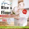 Rice and Flour Container with Wheel  10 kg