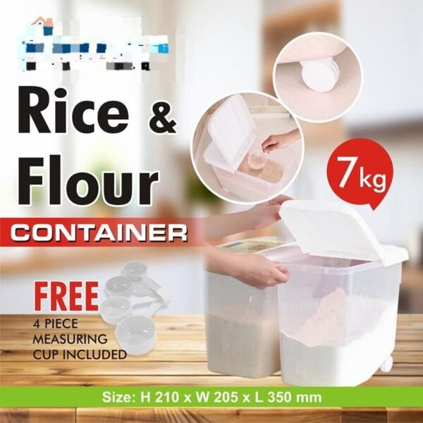 Rice and Flour Container with Wheel 7 kg