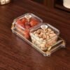2 Bowl 1 Tray Set Dry Fruit Tray with Lid Divided Serving Tray with Lids for Living Room Candy