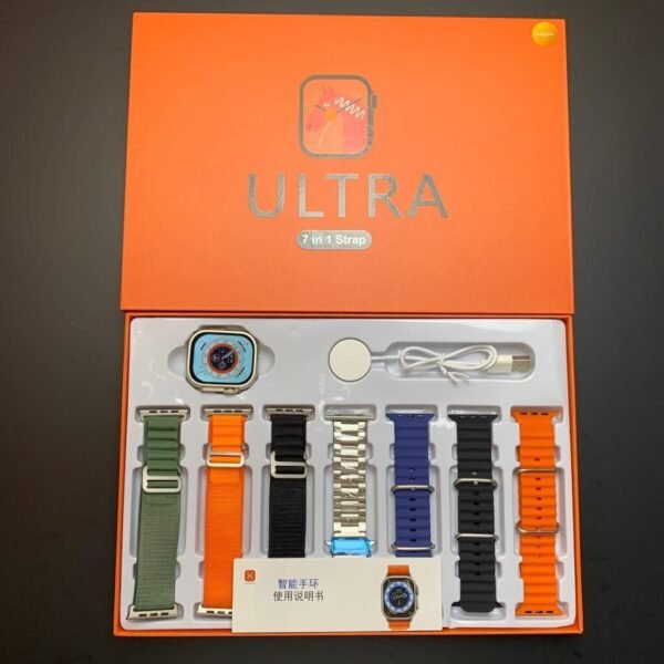 ULTRA 7 iN1 Straps  HD Screen With 7 Different Straps Bluetooth Calling Smart Watch