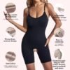 Women's Bodysuit with Spaghetti Straps and Open Crotch Tummy Control Shapewear Full Body Shaper Butt Lifter Thigh Slimmer Shorts (Random Colours) - Image 6