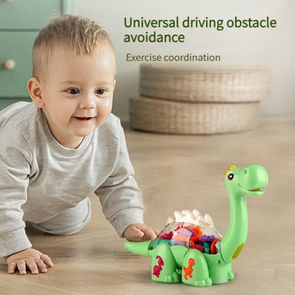 Baby Toys Electric Universal Dinosaur Toy Music Transparent Gear Brachiosaurus Simulation Dinosaur Boy Children's Toy Baby Dolls,Car Toys for 3-5 Years Boys Girls   - ☑ (With Box)💫