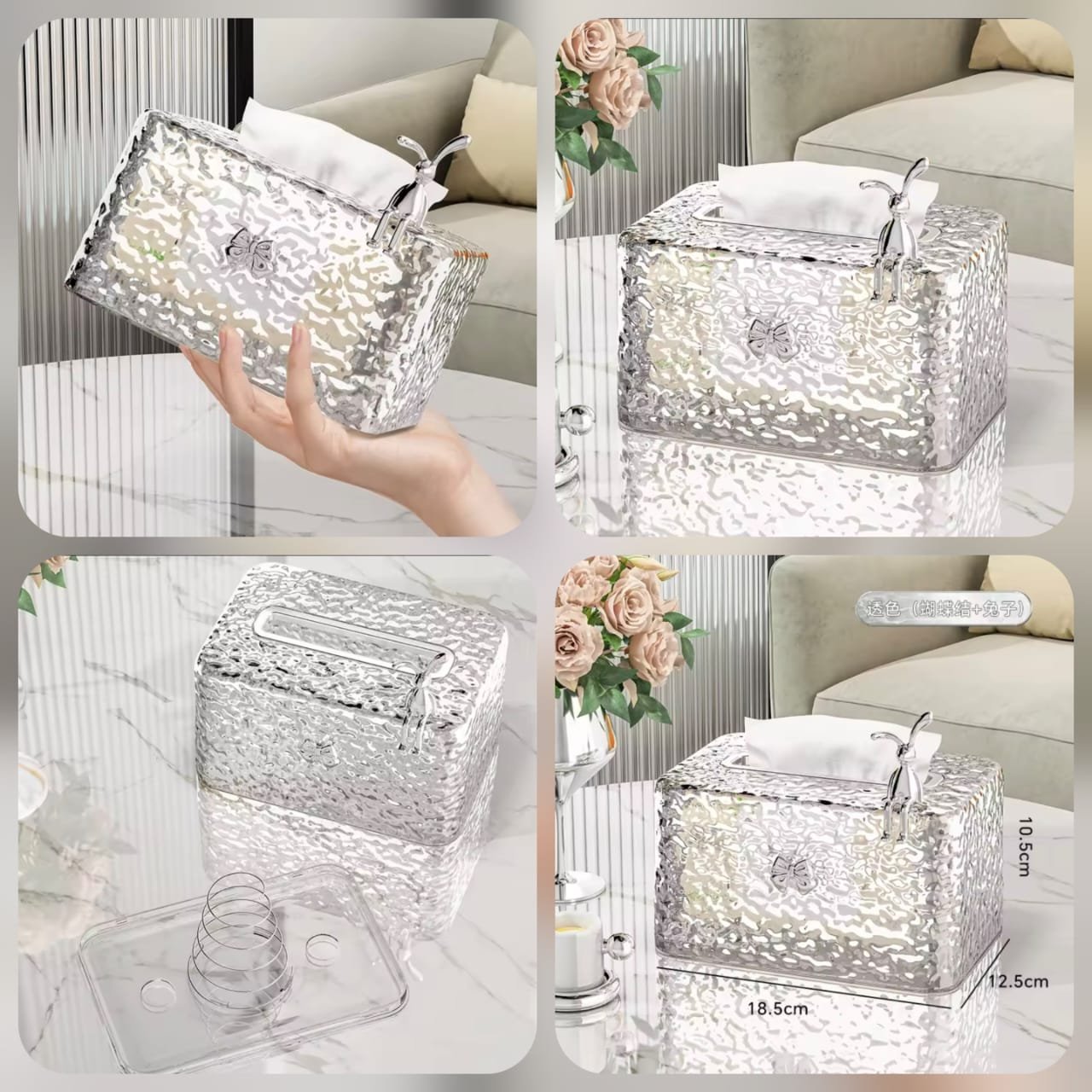 Luxury-Crystal-Inspired-Tissue-Box-with-Elegant-Bunny-Accent🐰-@850-Premium-Quality.jpg Luxury Crystal-Inspired Tissue Box with Elegant Bunny Accent🐰(Premium Quality - Image 1