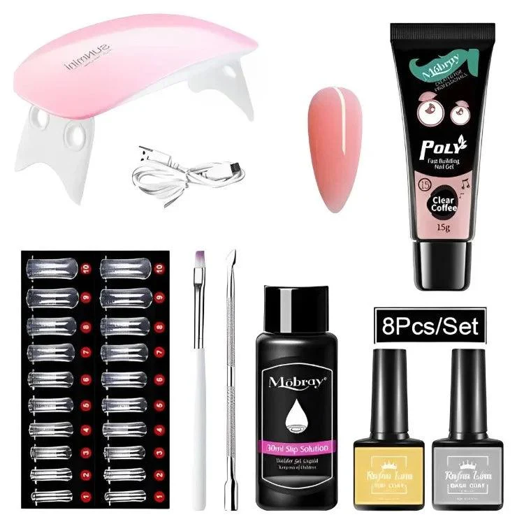 Nail-Art-UV-Quick-Extension-Poly-Gel-Nail-Kit-2300.webp Nail Art UV Quick Extension Poly Gel Nail Kit - Image 1