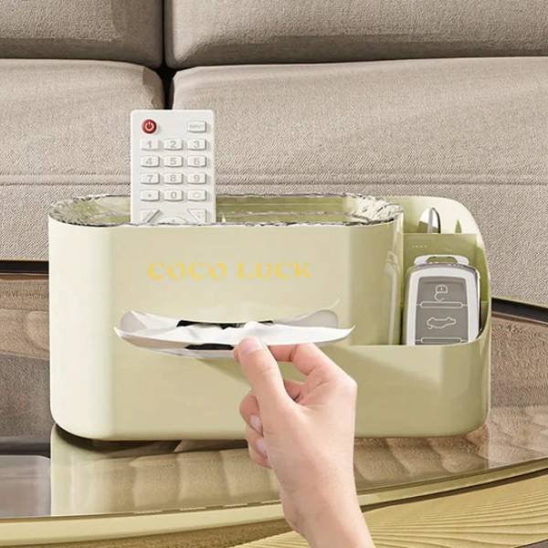 Modern Makeup Organizer With Tissue Box Stylish Cosmetic Display Desk Storagef & F