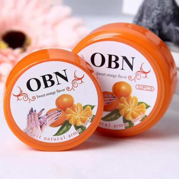 OBN Orange Nail Paint Remover (32 Wipes)   pack of 2