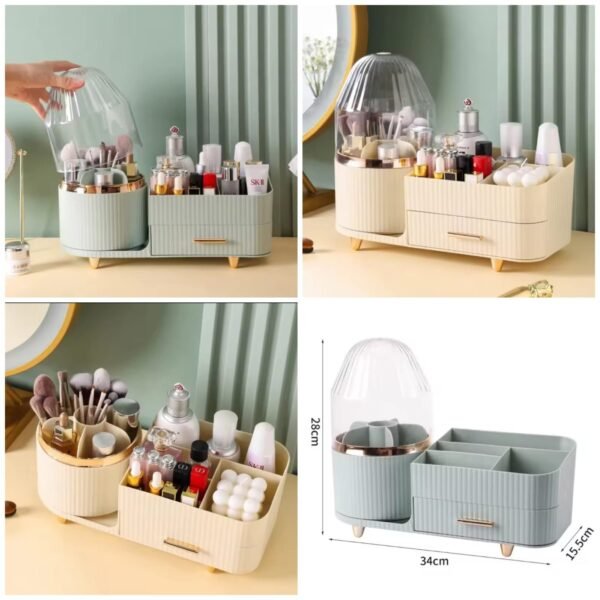 Rotating Brush with Cosmetic Organizer
