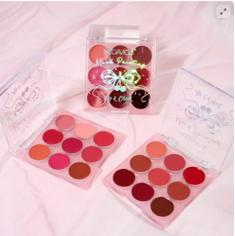 Hudamoji Lip And Cheek Palette Pack Of 3 Set