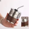Stainless Steel Coffee Cup With Straw - Image 3