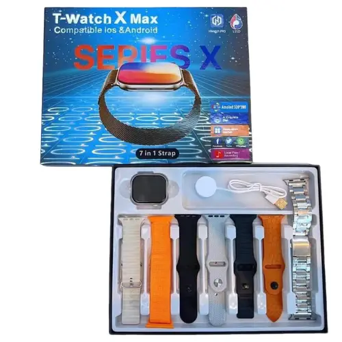 T-Watch X Max Series 10 Smart Watch With 7 Straps