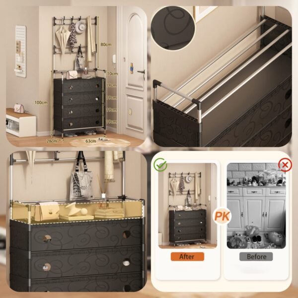 Dust-Proof Multifunctional Coat & Shoes Rack 🧥👟 (Box Packing) - Premium Quality Big Size 