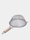 STAINLESS STEEL STIFF WIRE DEEP STRAINER WOOD HANDLE  18 cm - Image 2