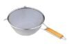 STAINLESS STEEL STIFF WIRE DEEP STRAINER WOOD HANDLE  18 cm - Image 3