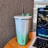Tyeso Insulated Stainless Steel Coffee Cup With Straw - Image 5
