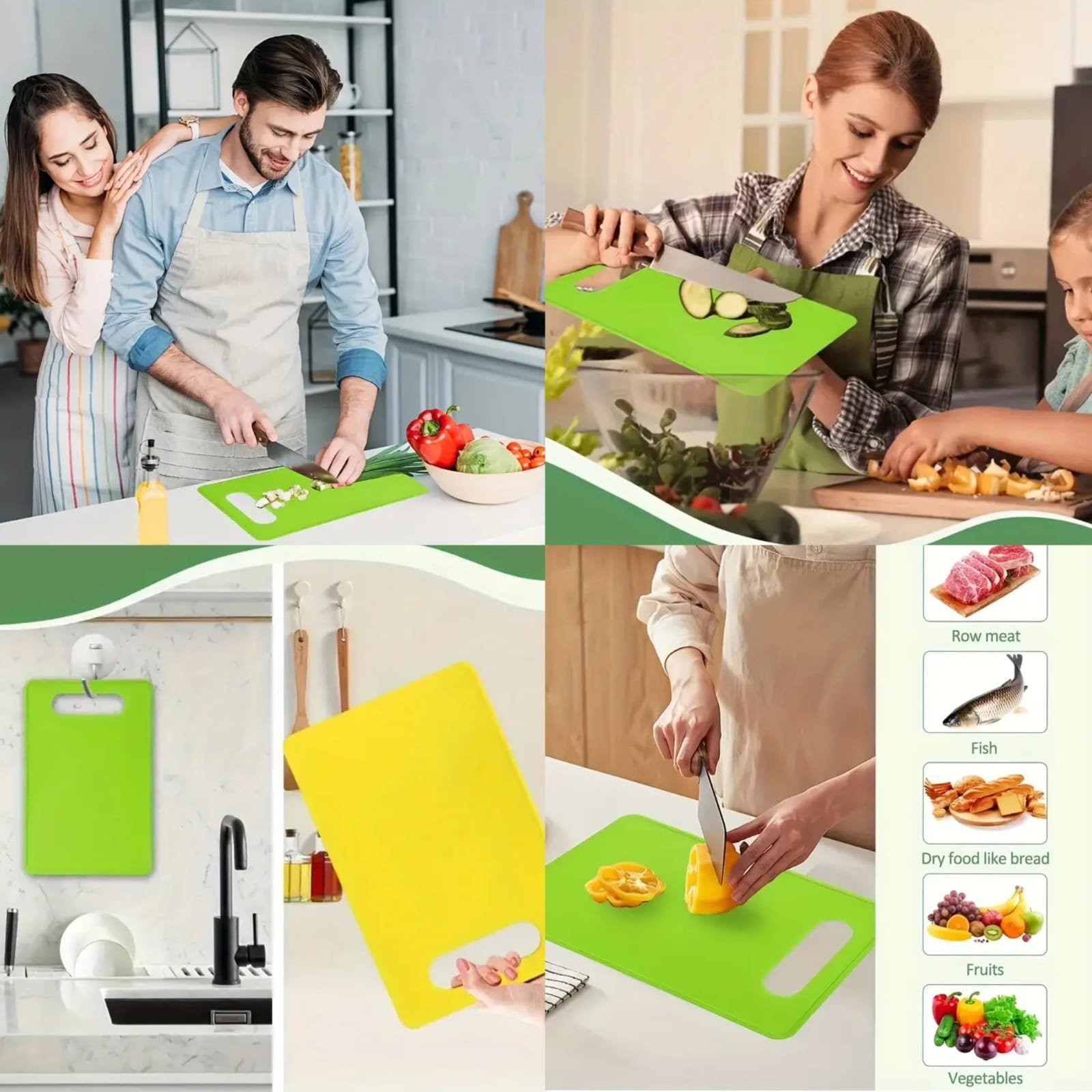 dbcc982e-075b-4d4d-a472-efc184ecc6ff.jpeg Plastic Cutting Boards for kitchen, Flexible Cutting Mats for Cooking, Non-Slip Cutting Board for Meat and Vegatables, BPA-Free and Dishwasher Safety - Image 1