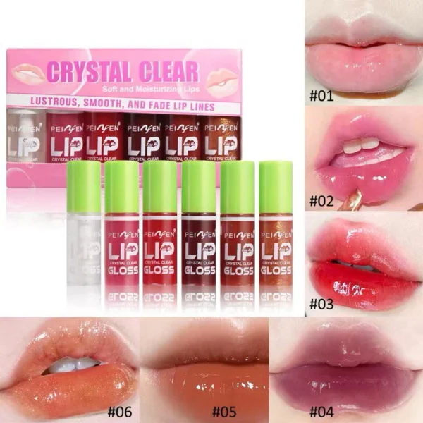 Peinfen Crystal Clear 6 Colors Lip Gloss Set Sale priceRs.