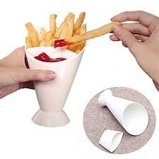 French Fries Dip Cone Cup with Sauce Holder