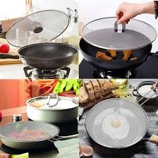 Stainless Steel Splatter Screen Guard Plastic Handle Kitchen Accessories Frying Pan Cooking Odor