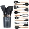 Silicone Utensils 12pcs Set  (Random Colours) Big Size - Premium Quality - Image 4
