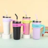 Tumbler with Lid and Straw Handle, 27 oz Stainless Steel - Image 5