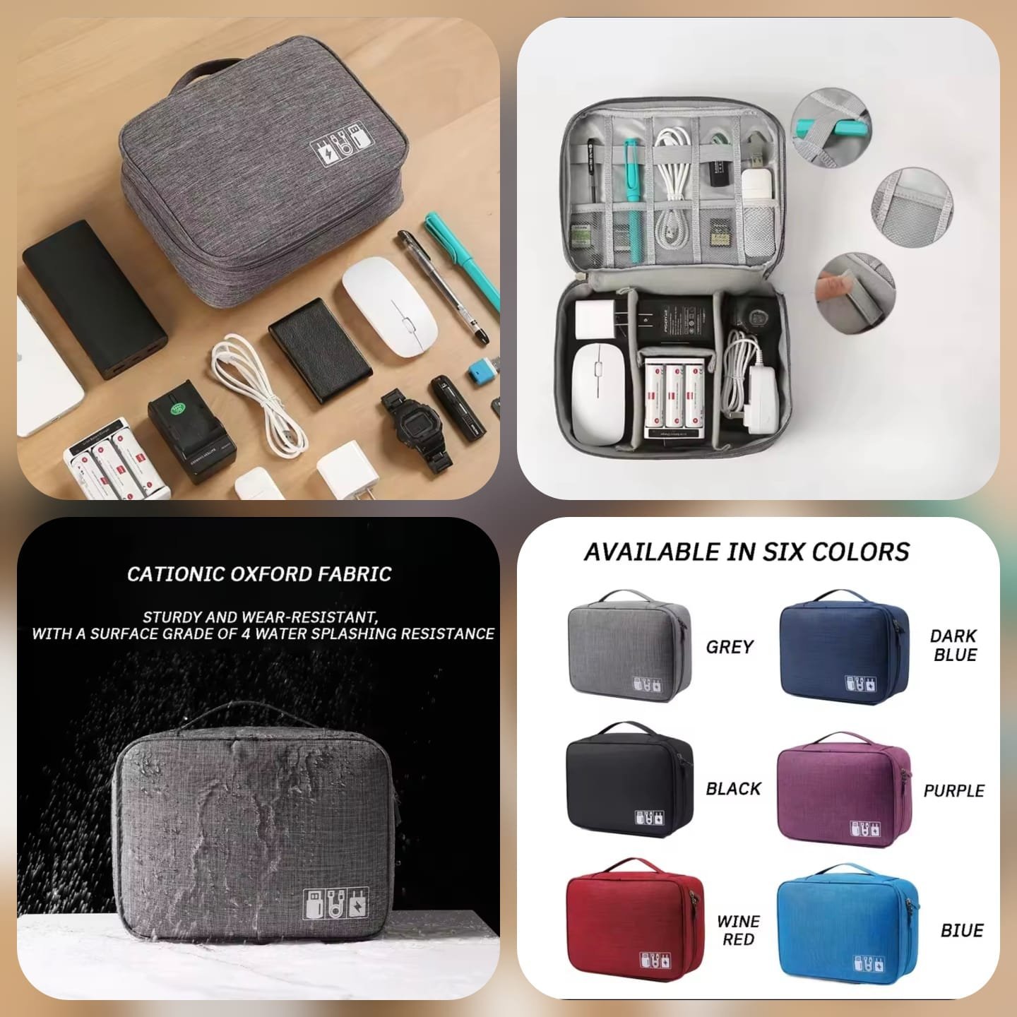 ortable-Electronic-Accessories-Organizer-Case-@650-All-Colours-Available.jpg Portable Electronic Accessories Organizer Case (All Colours Available) - Image 1